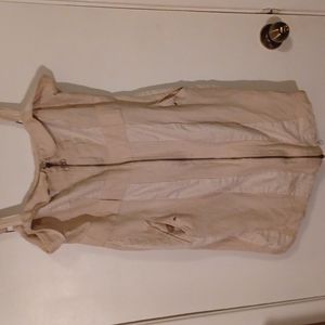 beige medium white gold dress zipper strapy cute sparkle high waist with pockets